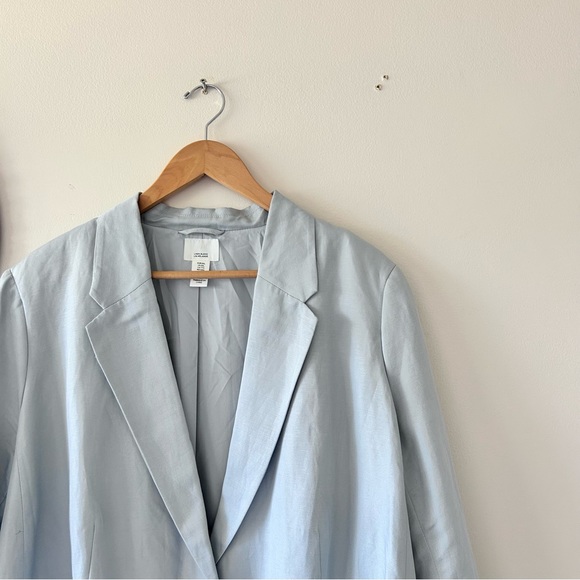 H&M | Baby Blue Linen-Blend Lightweight Blazer - Picture 3 of 6